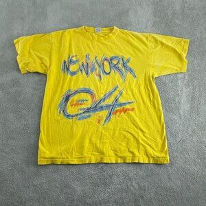 Vintage New York 94 Zebra  Yellow T-Shirt XL 100% Cotton By Lee & Lee 4828